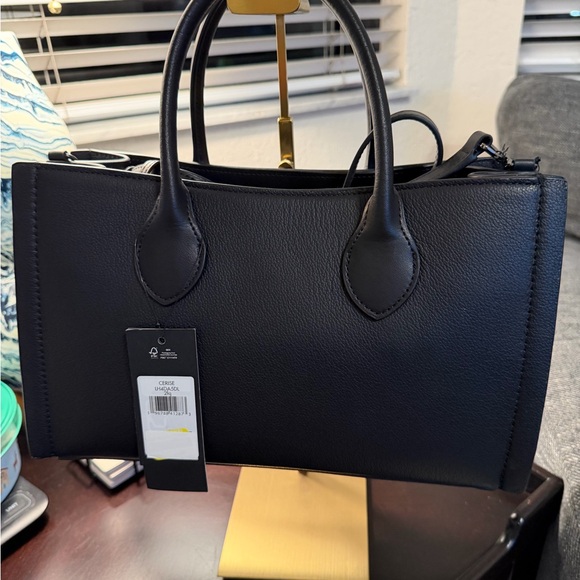 Karl lagerfeld Black leather  Chain Satchel Crossbody Purse Cerise LH4DA5DL2fq - Picture 4 of 12